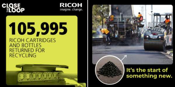105,995 Ricoh cartridges and bottles have been returned for recycling. We’re celebrating one year of teaming up with Close the Loop.